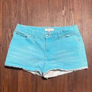 Escada Turquoise Jean Shorts